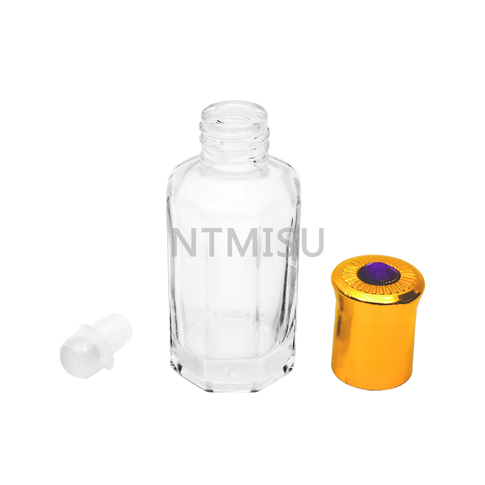 13ml Roller Ball Glass Bottle With Shiny Gold Cap