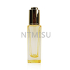 Brilliant 30ml Orange Square Glass Bottle with Shining Golden Press Dropper