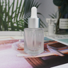 Brilliant 15ml Transparent Square Frosted Glass Matte Silver Dropper Bottle Sets 
