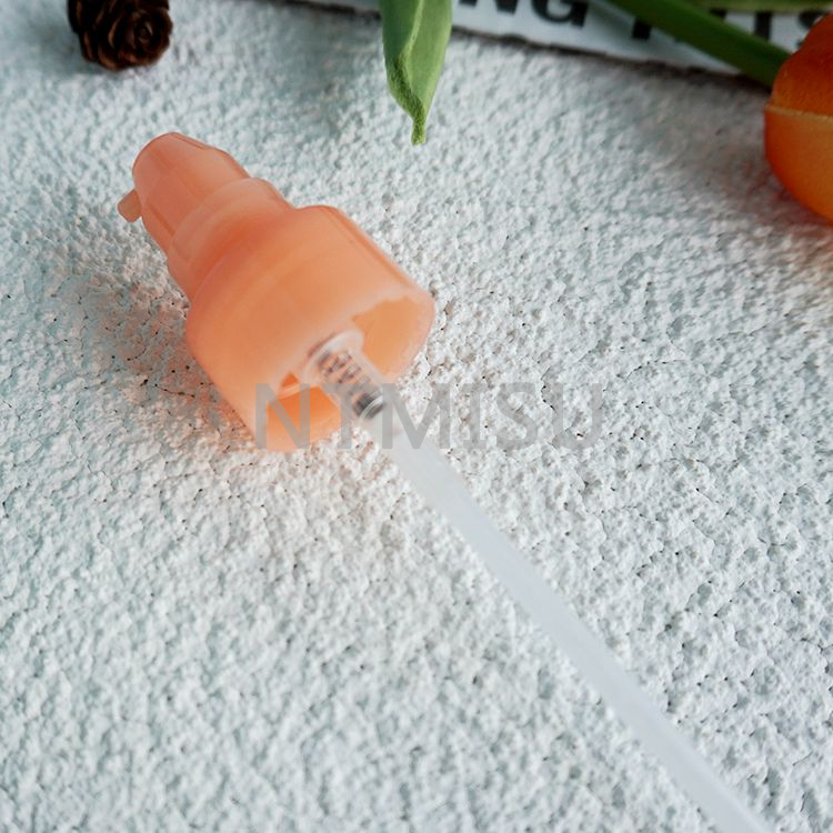 24 410 Plastic salmon-pink Treatment Pump Cream Pump for Cosmetic Packaging