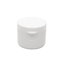 28 410 White Ribbed Shampoo Flip Top Cap for Bottle