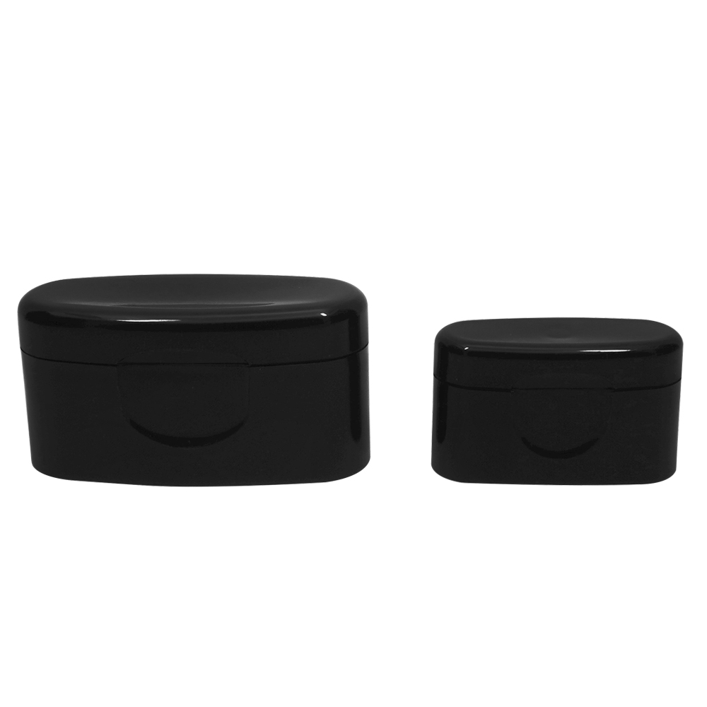 High Quality Black Oval Flip Top Cap for Cosmetic Bottle