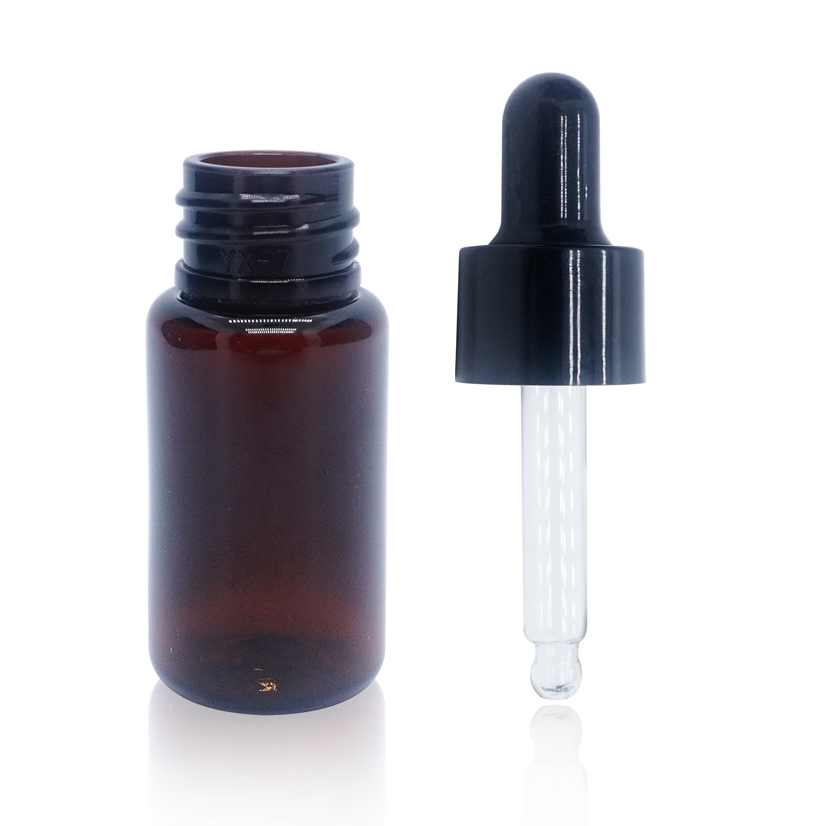 Amber Plastic Dropper Bottle