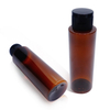 100ml Amber Cylinder Bottle with Black Flip Top Cap