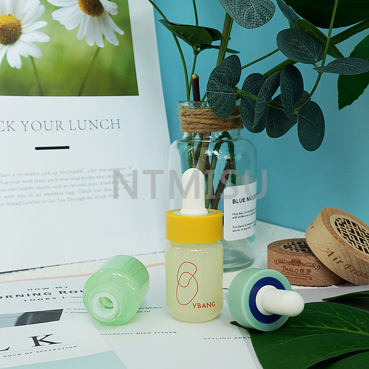 20ml Orange And Yellow Essential Oil Glass Bottle With Silicone Dropper