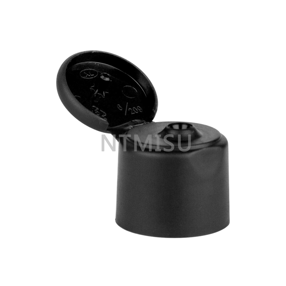 20 410 Matte Black Plastic Round Screw Flip Top Cap