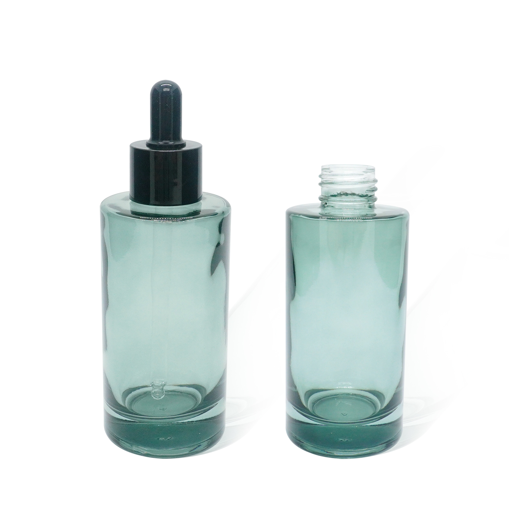 100ml Green Cylinder Glass Bottle with Dropper