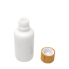 White Porcelain Glass Bottle with Bamboo Cap