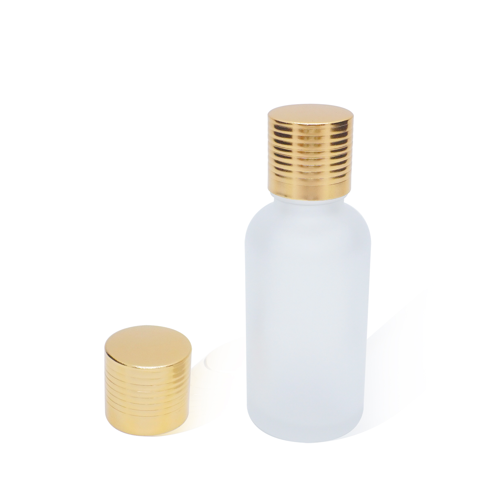 Aluminium Gold Ribbed Screw Cover Lids