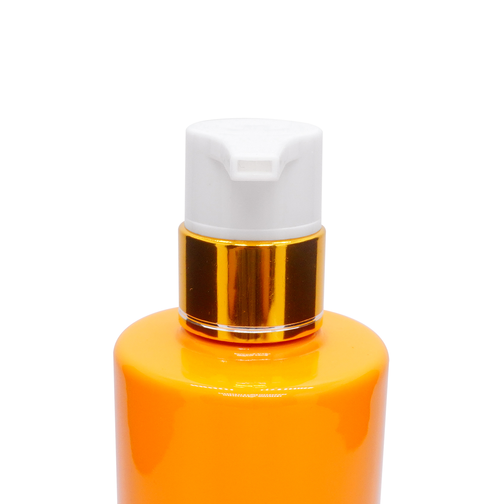 450ml Orange PET Bottle with Aluminum Lotion Pump