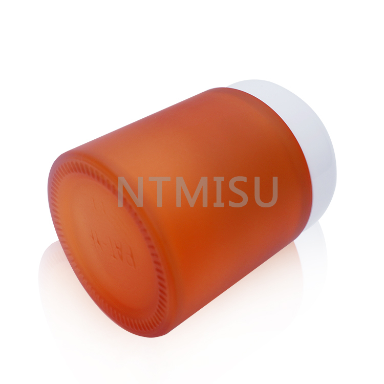 3.3oz amber Frosted cosmetic empty jar
