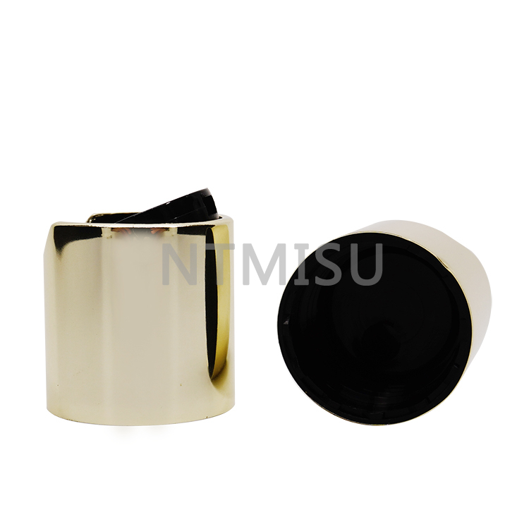 24/410 Multiple Specifications Black Disc Top Cap with Electrochemical Aluminum Light Golden Closure