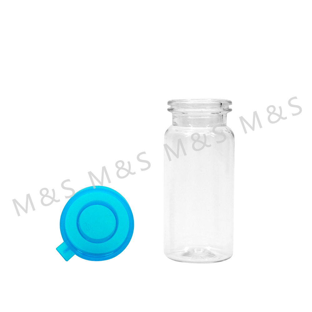 New Product 10ml Transparent Plastic PET Bottle With Blue Cap