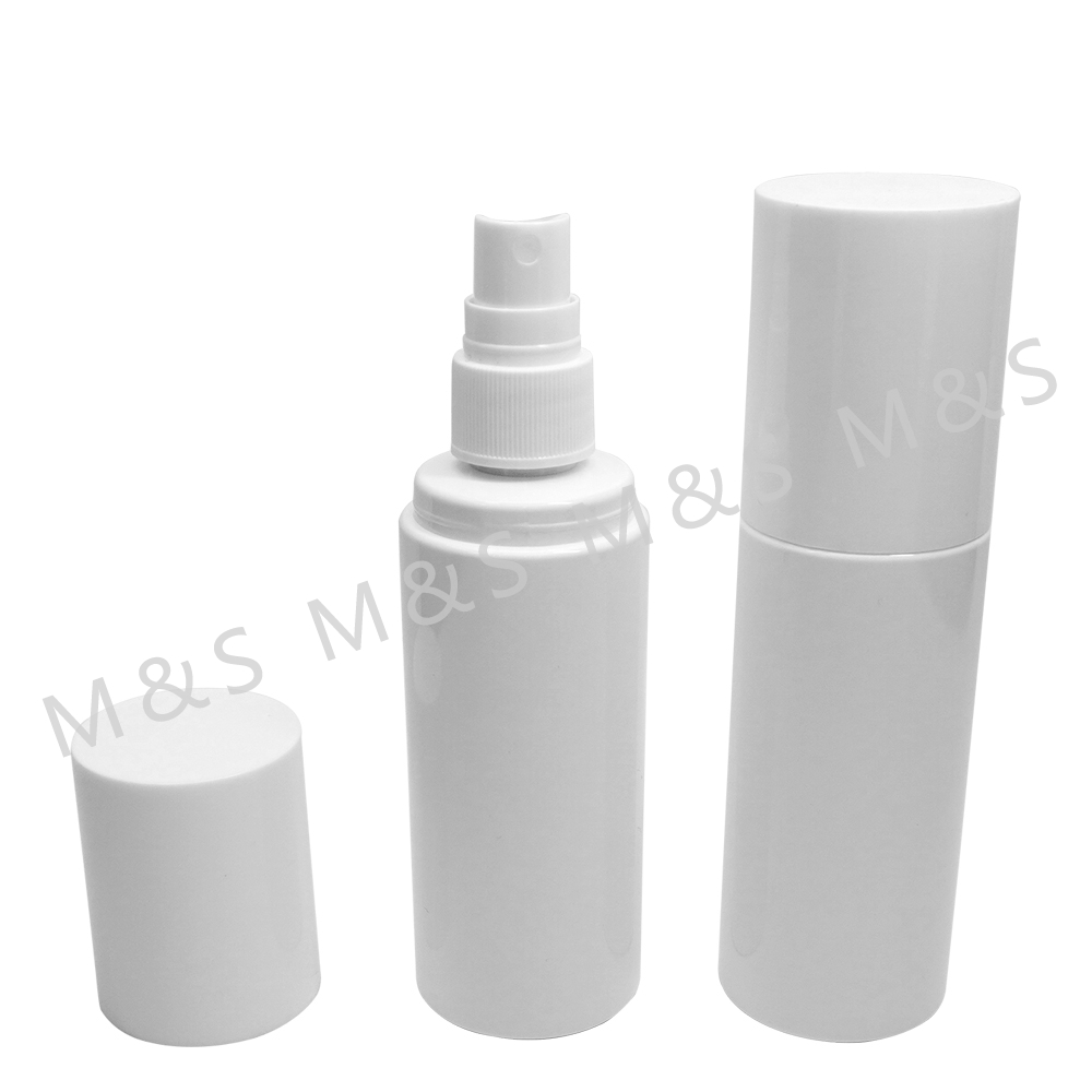 100ml White Flat Shoulder Bottle WithFine Mist Sprayer