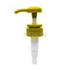 32 410 Yellow Ribbed Plastic Lotion Pump for Cosmetic Bottle