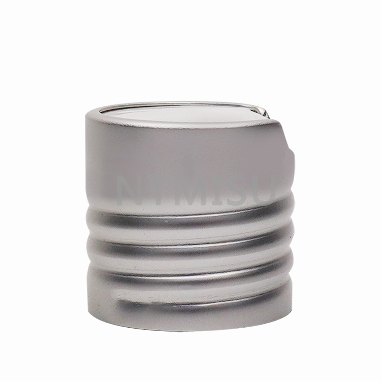 24 410 Matte Sliver Ribbed Disc Top Cap