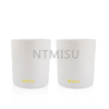 Elegant Appearance Pure White Glass Candle Cup with Bronzing Logo