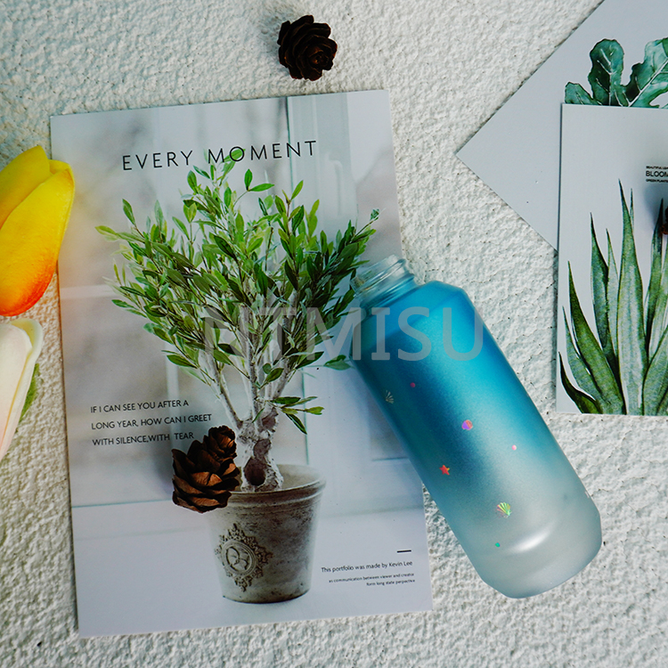 30ml Sea Blue Gradient Frosted Fine Mist Spray Bottle Sets for Seaside Resort