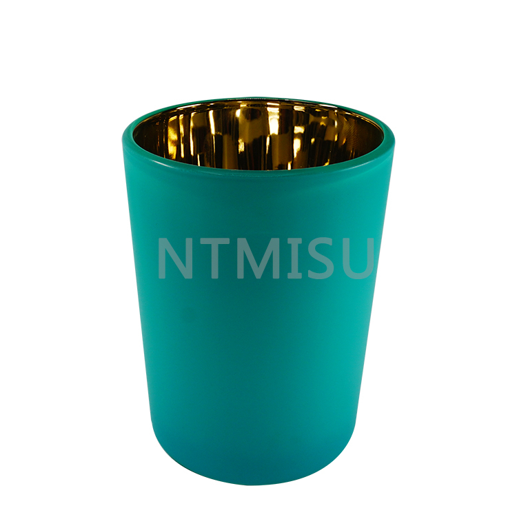 Double Blue And Pink Frosted Glass Aromatherapy Bottle with Gold Inner