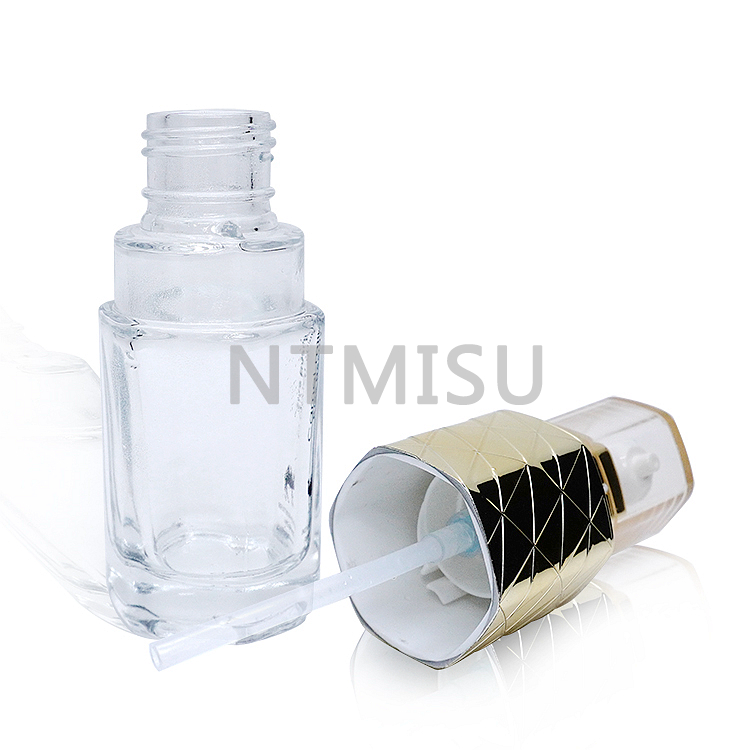 Cosmetic Packaging Luxury 40ml Shiny Gold Lotion Foundation Bottle with Cream Pump