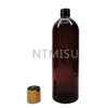 Hot Selling 400ml Plastic Amber Bottle with Bamboo Disc Top Cap