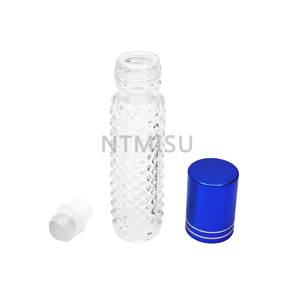 8ml Roller Ball Glass Bottle With Blue Cap For Screw Closure