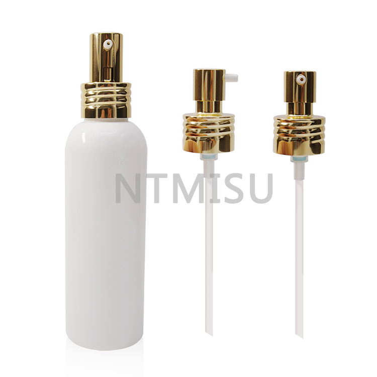 Shiny Gold Embossing Thread Line Treatment Pump Cosmetic Cream Pump