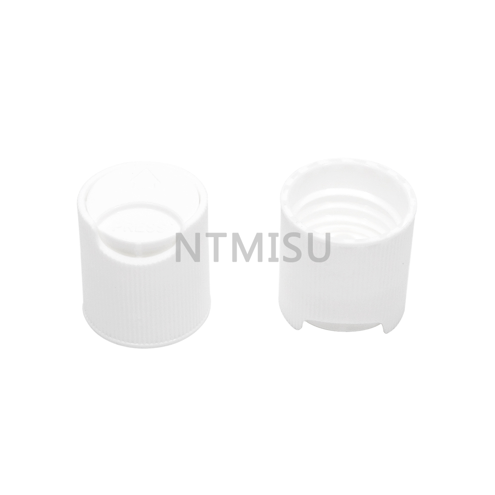 High Quality Press 20 415 White Plastic Bottle Cover Ribbed Screw Disc Top Cap