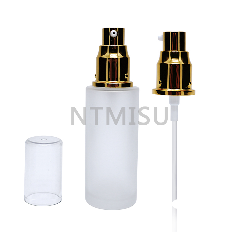 Cream Pump Cosmetic Luxury Shiny Gold Treatment Pump for Empty Foundation Bottle