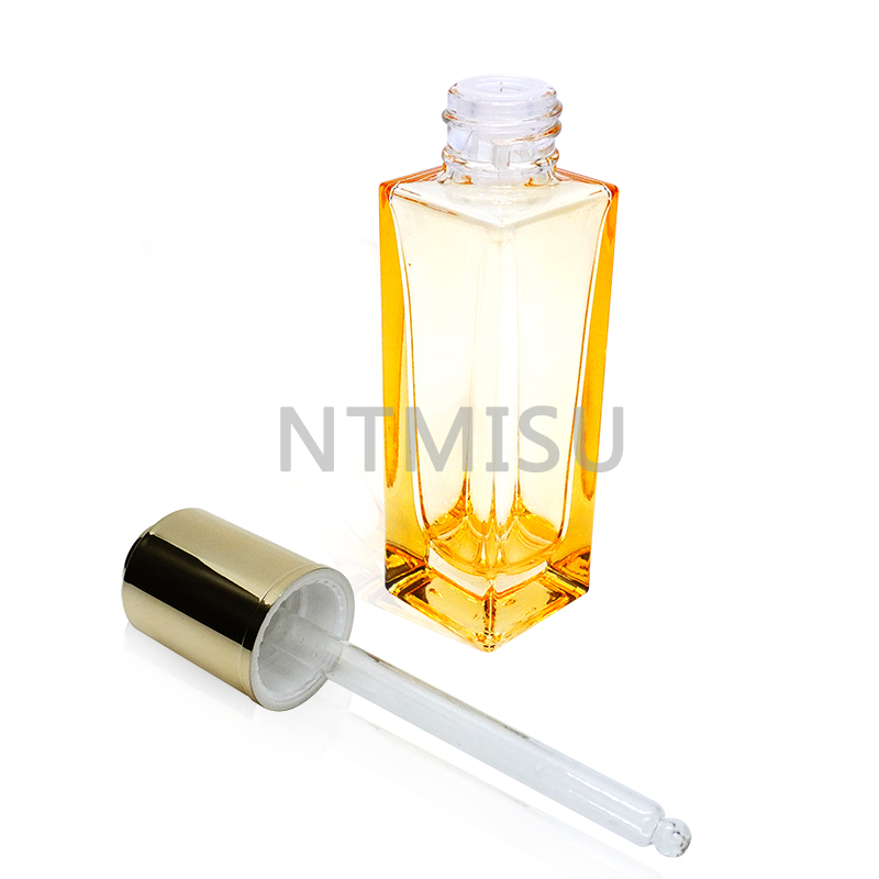 30ml Yellow Glass Bottle with Alunimum Press Button Dropper 