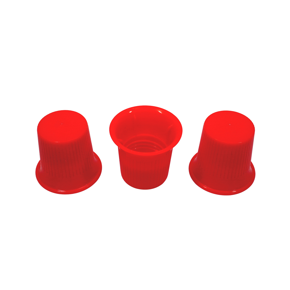 28 410 Red Mushroom Plastic Ribbed Screw Top Cap 