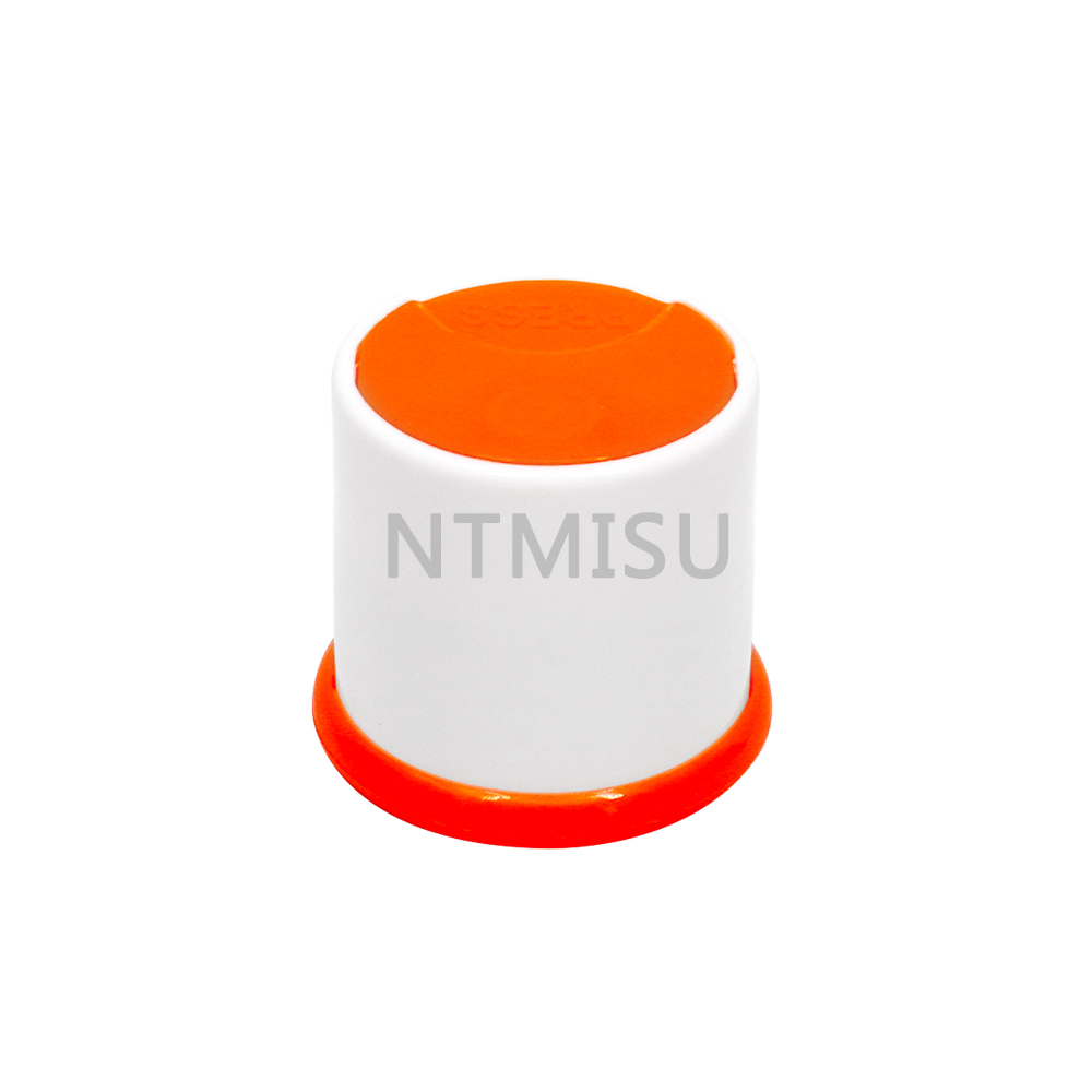 High Quality 28mm White and Orange Plastic Bottle Cover Press Top Cap For Cosmetic