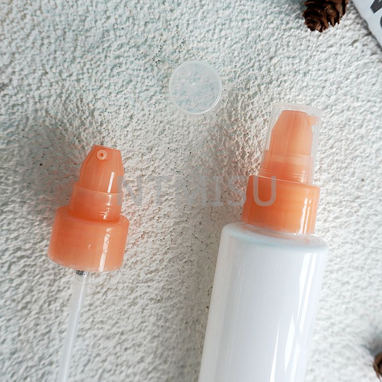 24 410 Plastic salmon-pink Treatment Pump Cream Pump for Cosmetic Packaging