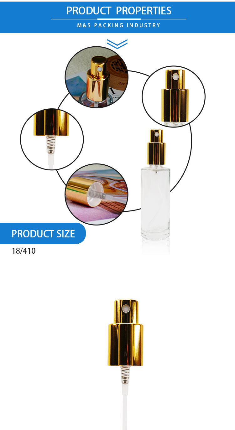 shiny golden perfume sprayer detail