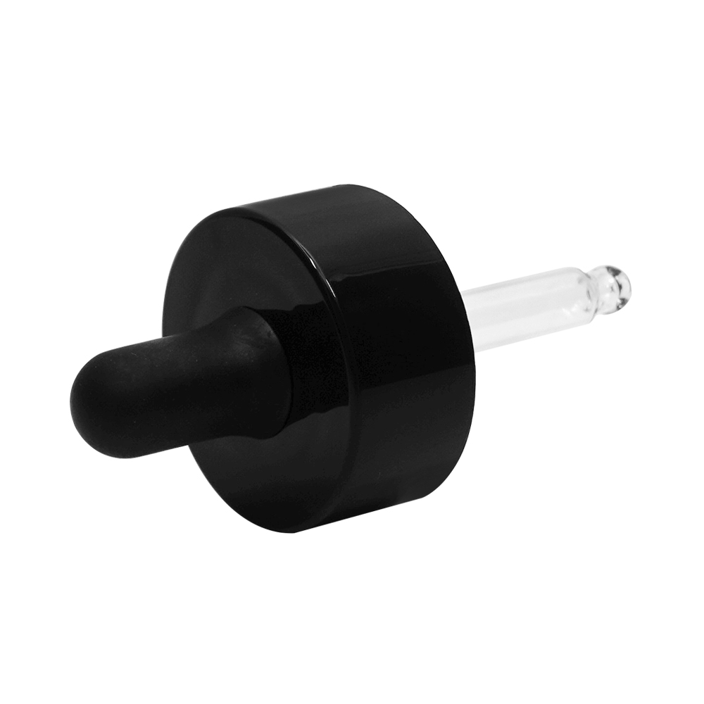20mm Black Plastic Double Wall Dropper For Glass Bottle