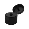28 410 Black Plastic Ribbed Flip Top Cap