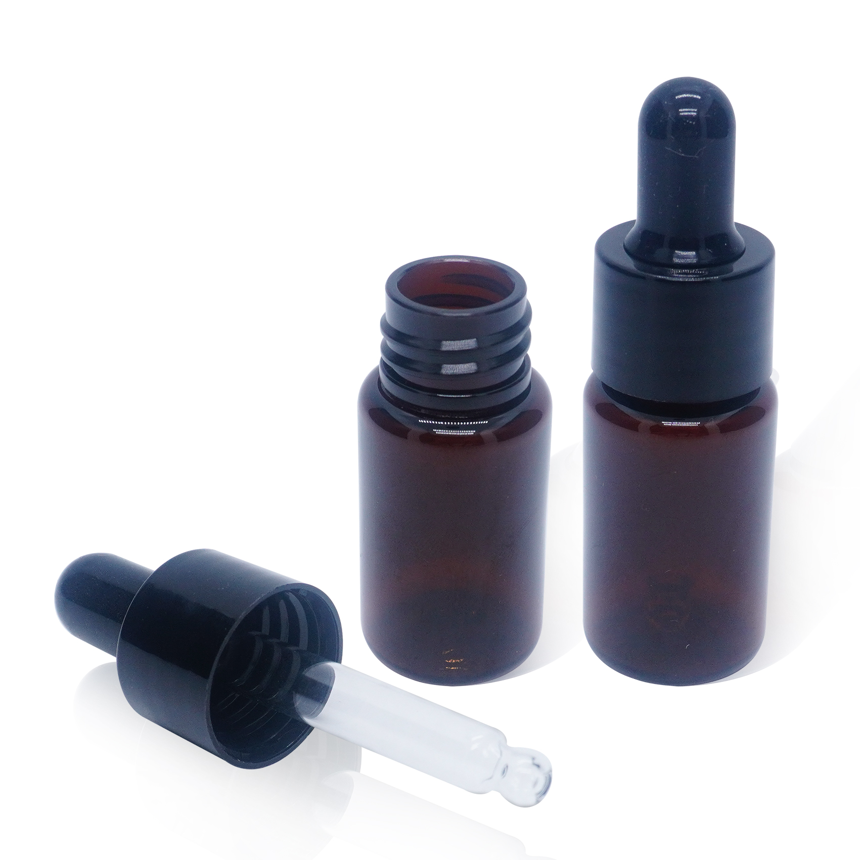 Amber Plastic Dropper Bottle