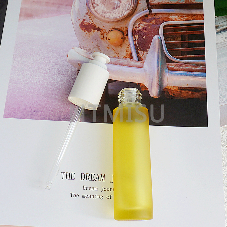 30ml Yellow Frosted Glass Bottle With White Locked Press Dropper
