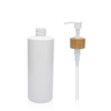 500ml Cylinder Bottle with Bamboo Lotion Pump