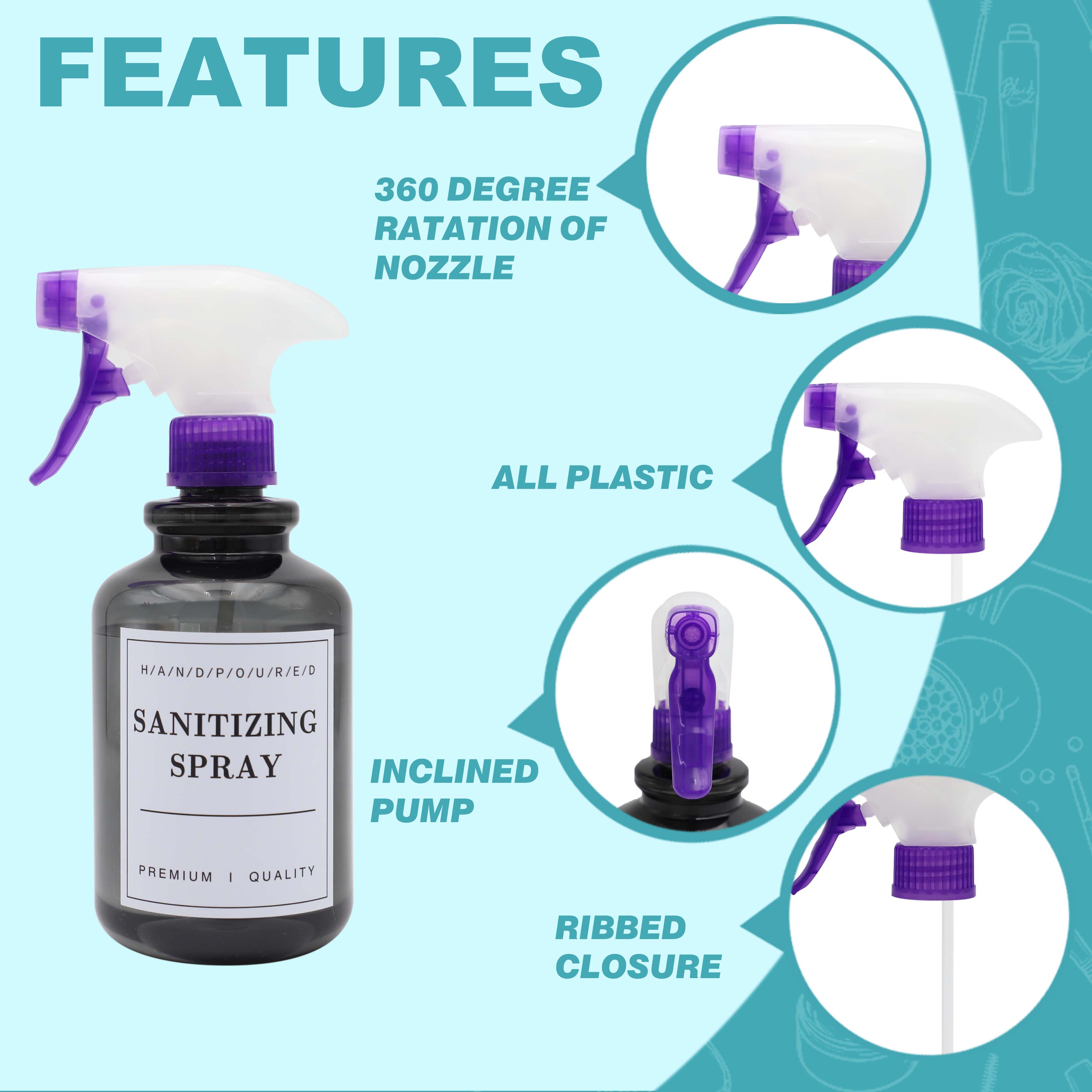 All Plastic Trigger Sprayer Oblique Pump 28 410 Pressure Trigger Sprayer Colorful Trigger Bottle Atomizer