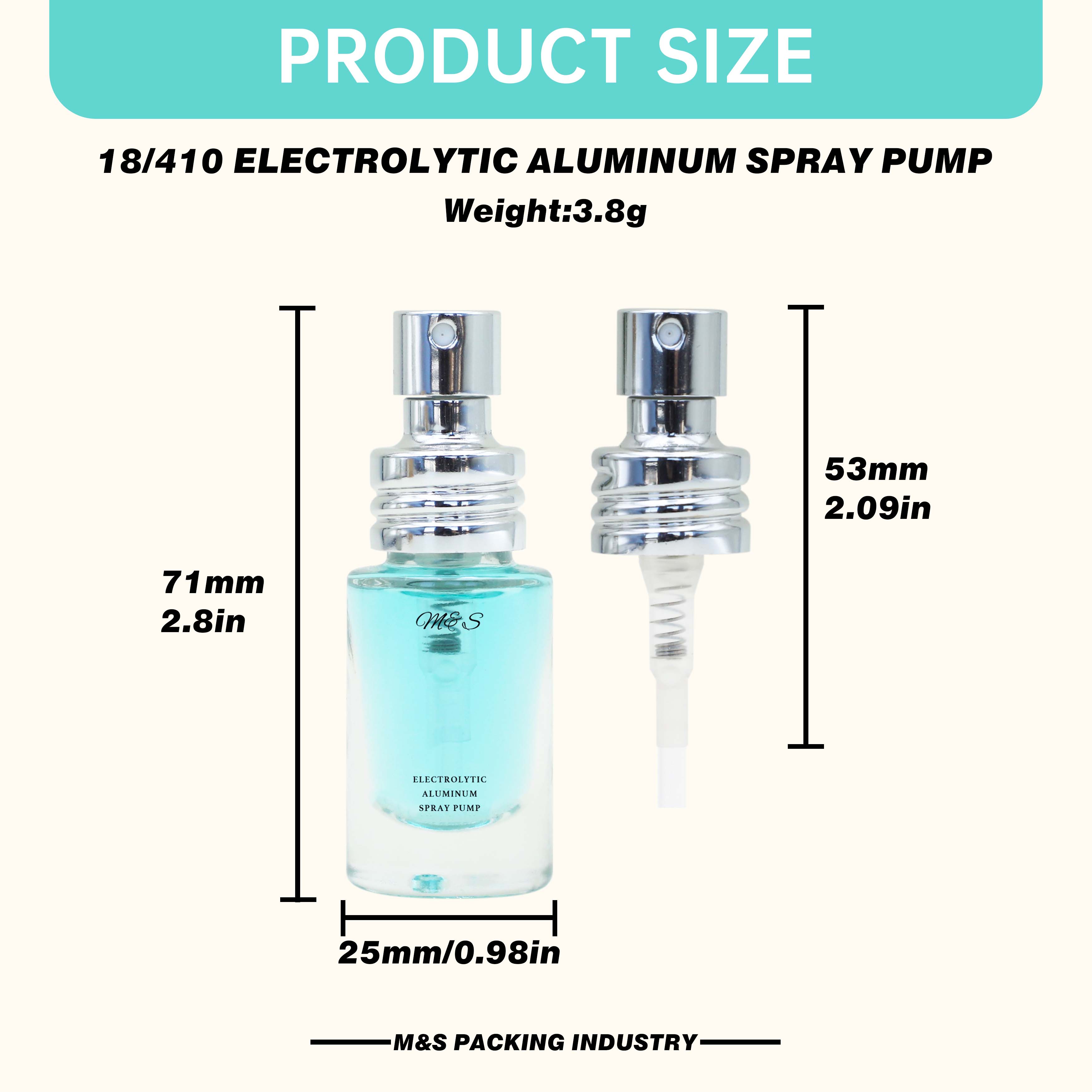 High Quality 18/410 Electrolytic Aluminum Fine Mist Spray Pump