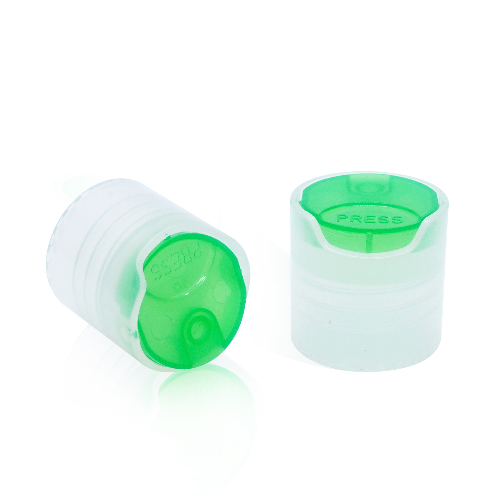 28 410 Transparent White Green Disc Top Cover PP Cap