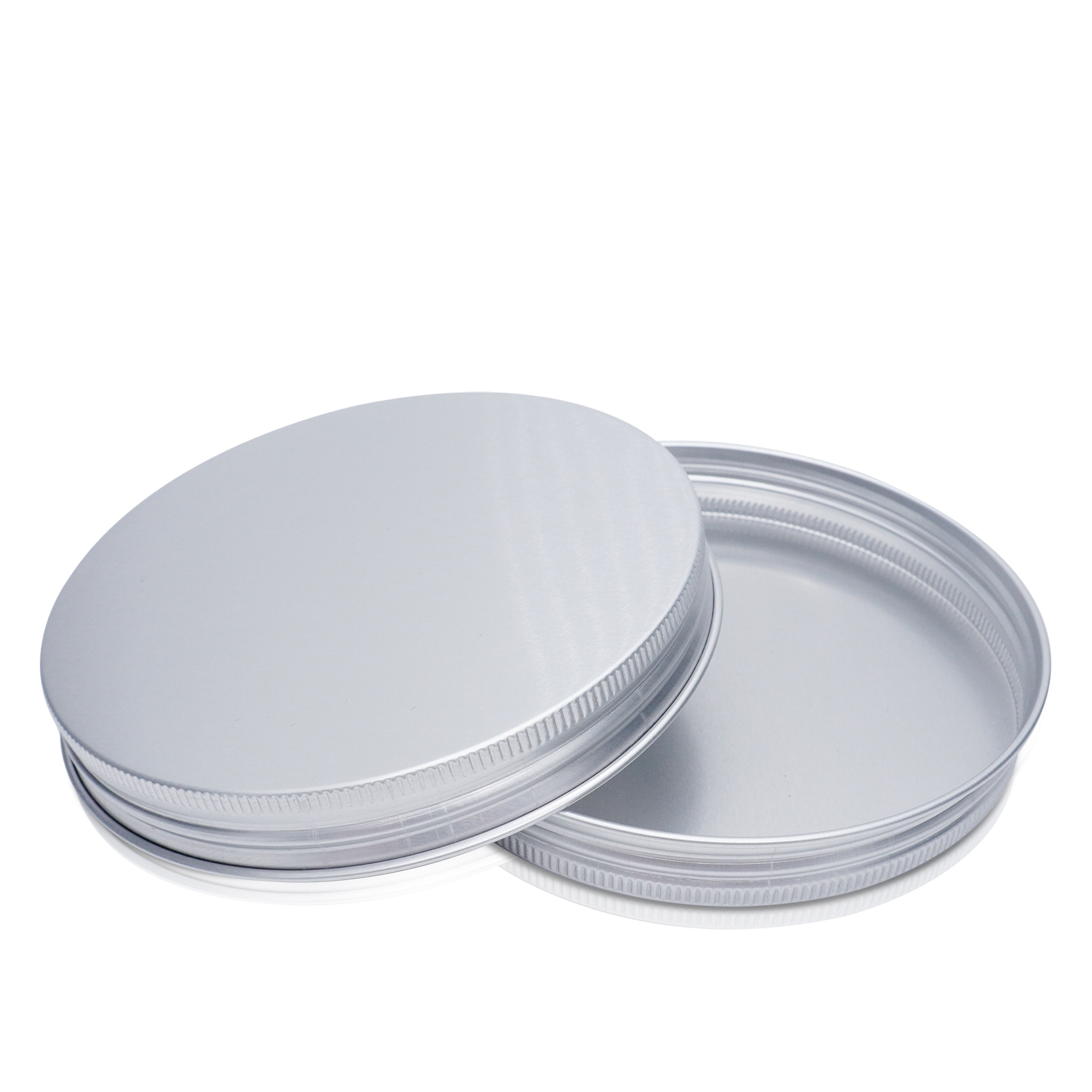 124mm Shiny Silver Aluminum Cap