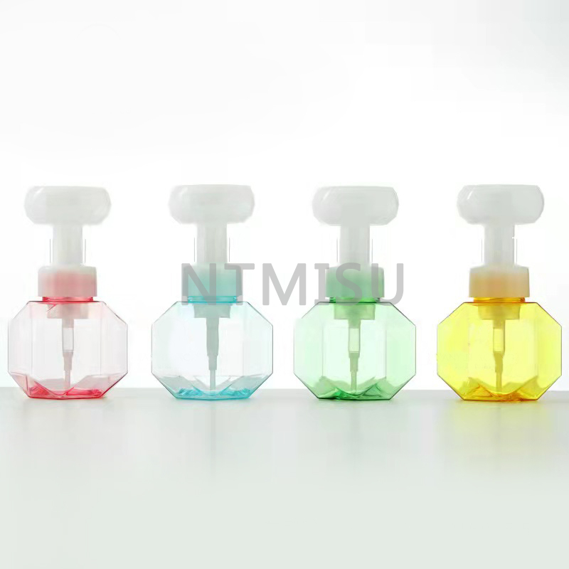 In Stock 300ml PETG Flower Foaming Hand Soap Dispenser