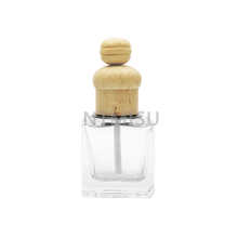 9ml Empty Car Perfume Glass Bottle And Wood Cover with Metal Button