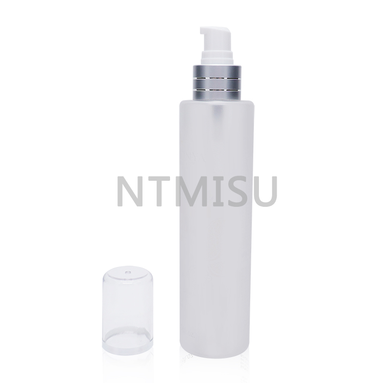 24 410 silver aluminum cream pump treatment pump with bright silver line