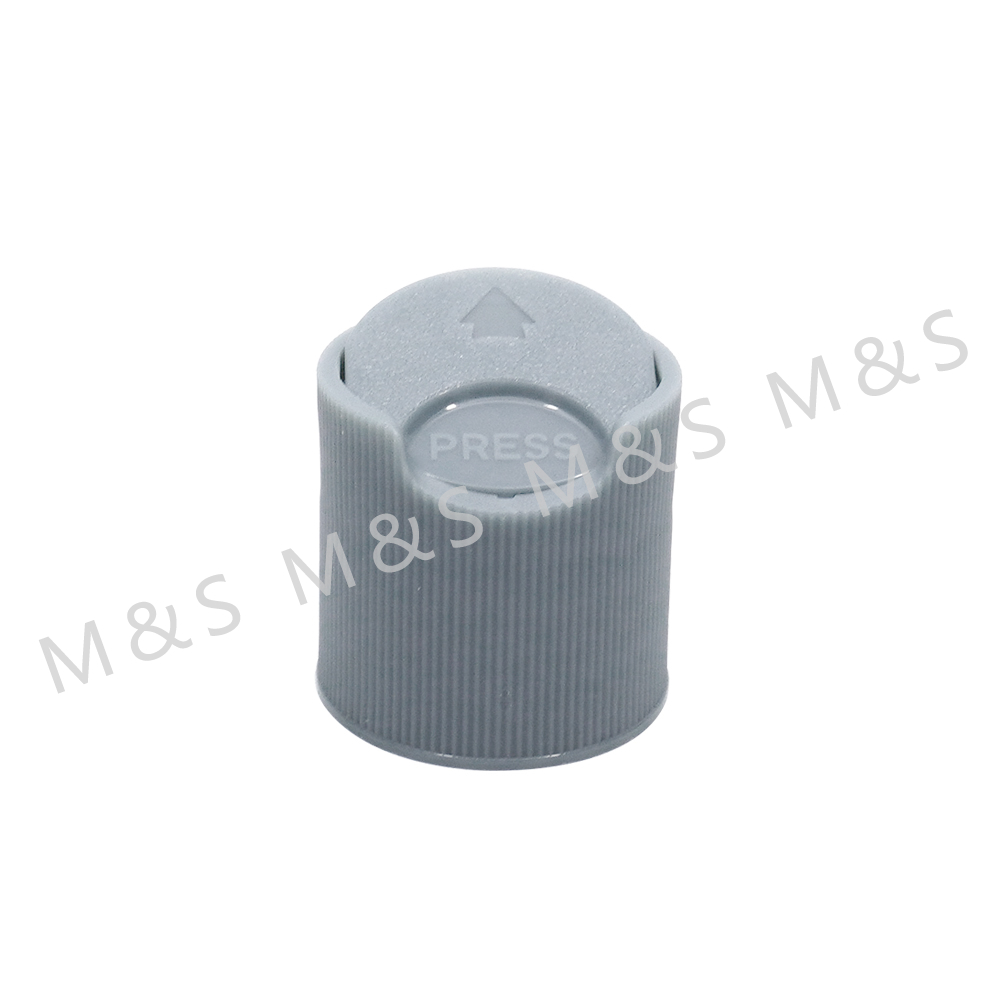  Grey Plastic Ribbed Round Screw Disc Top Cap for Bottle