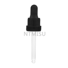 18 410 black ribbed plastic dropper with glass pipette
