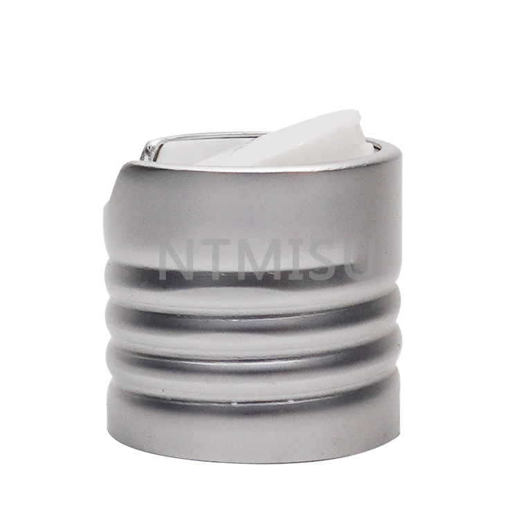 24 410 Matte Sliver Ribbed Disc Top Cap