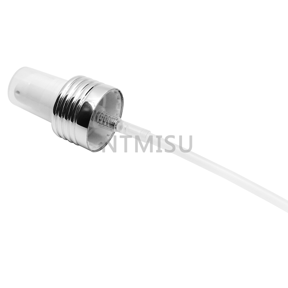 24 410 Aluminum White Cream Pump for Cosmetic Packing